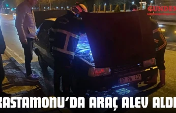 Kastamonu'da Araç Alev Aldı!