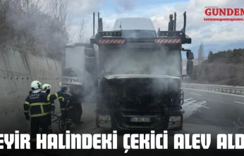 Seyir Halindeki Çekici Alev Aldı