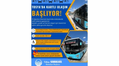 Tosya'da Ulaşımda Kartlı Dönem