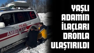 Yaşlı Adamın İlaçları Dronla Ulaştırıldı