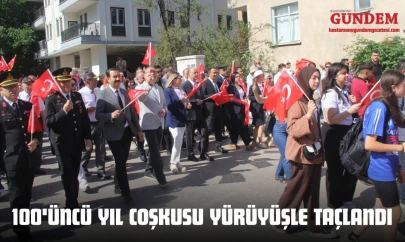 100'üncü Yıl Coşkusu Yürüyüşle Taçlandı