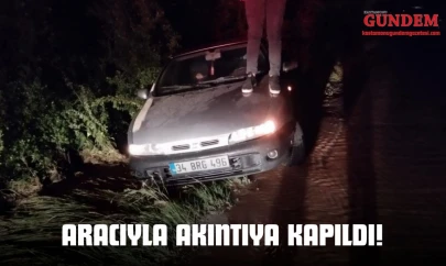 Aracıyla Akıntıya Kapıldı!
