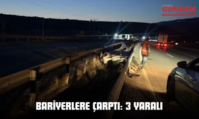Bariyerlere Çarptı: 3 Yaralı