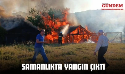 Kastamonu'da Samanlıkta Yangın Çıktı