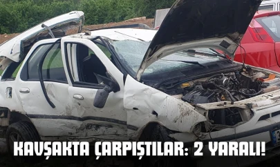 Kavşakta Çarpıştılar: 2 Yaralı!