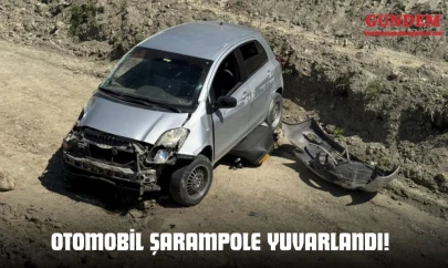Otomobil Şarampole Yuvarlandı!