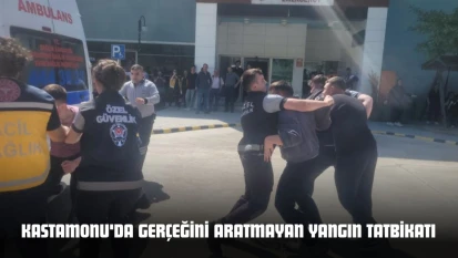 Kastamonu'da Gerçeğini Aratmayan Yangın Tatbikatı