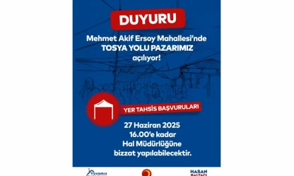 Tosya Yolu Pazarında Yer Tahsisi Başvuruları Başladı
