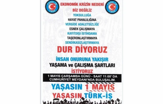 1 Mayıs Cumhuriyet Meydanı'nda Kutlanacak