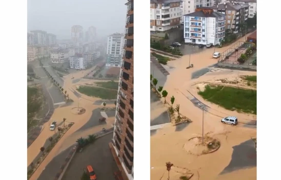 15 dakikalık yağış hayatı felç etti