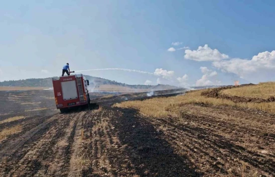 Anız Yangını Ormanlık Alana Sıçramadan Söndürüldü
