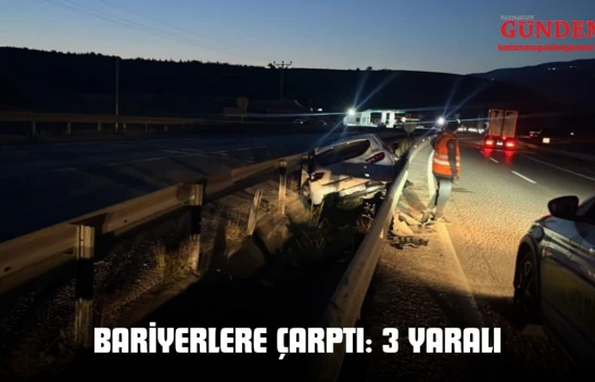 Bariyerlere Çarptı: 3 Yaralı