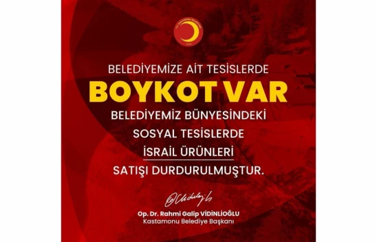 Belediyeden İsrail'e Boykot
