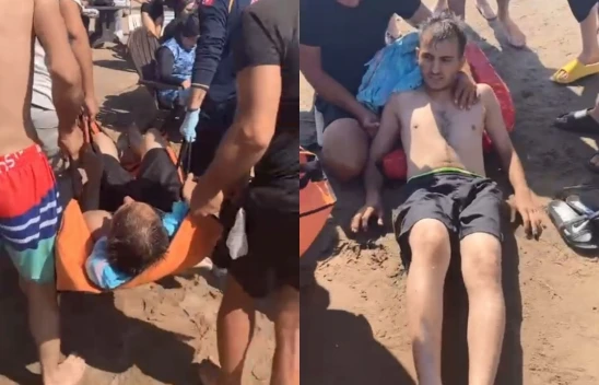 Boğulan genci cankurtaran kurtardı