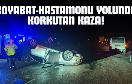 Boyabat-Kastamonu Yolunda Korkutan Kaza!