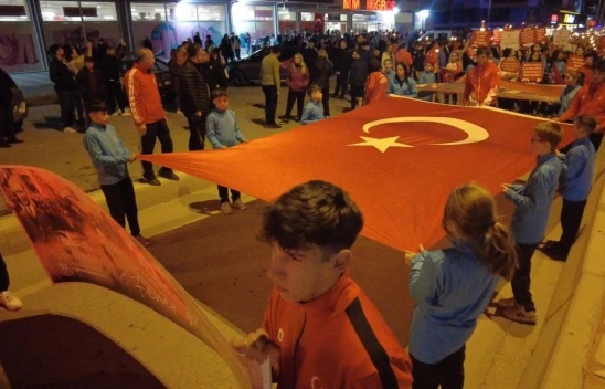 Çankırı'da Türk bayrakları İle Yürüdüler