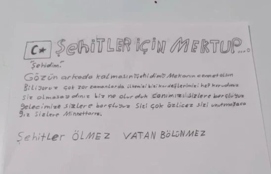 Çocuklardan Mehmetçiğe Mektup
