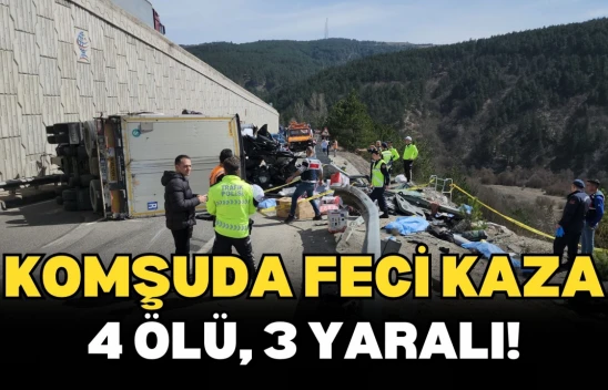 D100'de Tır Arızalanan Aracın Üzerine Devrildi: 4 Ölü, 2'si Polis 3 Yaralı