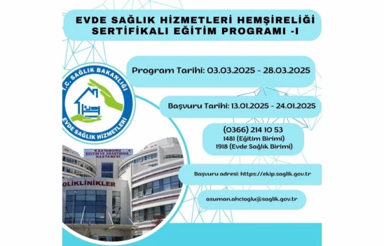 Evde Sağlık Hizmetleri Hemşireliği Eğitimi Verilecek