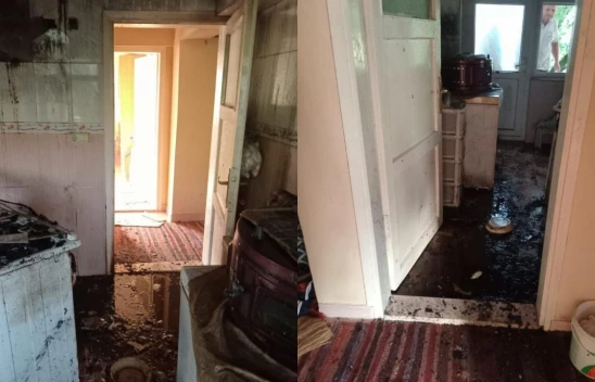 Fırından çıkan yangın evi kullanılamaz hale getirdi