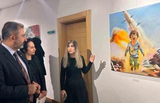 Gazze'deki Dramı Tuvale Yansıttılar