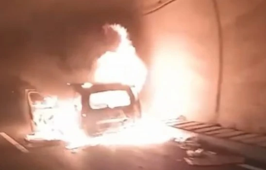 Ilgaz Tüneli'nde Alev Alev Yandı