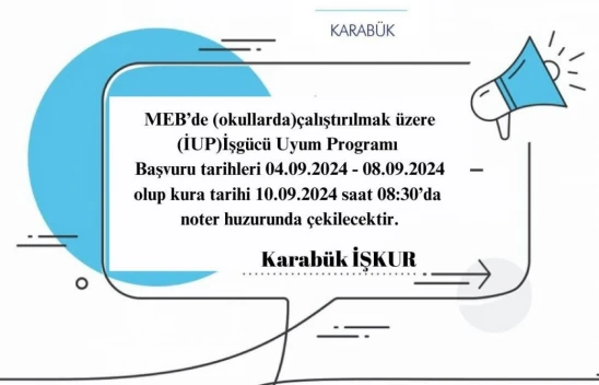 Karabük'te İşgücü Uyum Programı Başvuruları Başladı