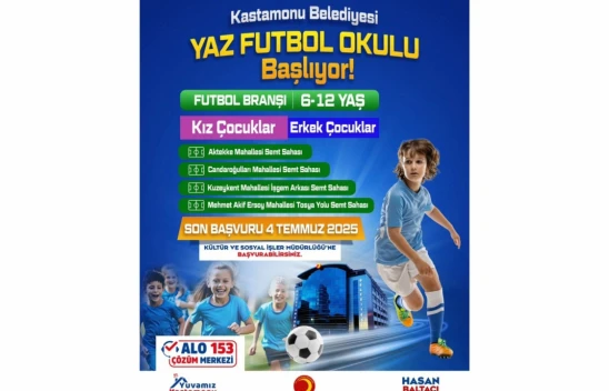 Kastamonu Belediyesi Yaz Futbol Okulu Kayıtları Başladı