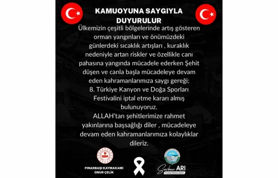 Kastamonu'da 8. Kanyon Ve Doğa Sporları Festivali İptal Edildi