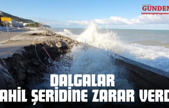 Kastamonu'da Dalgalar Sahil Şeridine Zarar Verdi