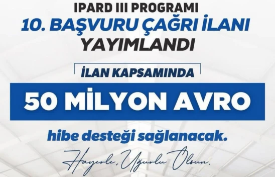 Kastamonu'da IPARD III 10. Başvuru Çağrısı Yayımlandı