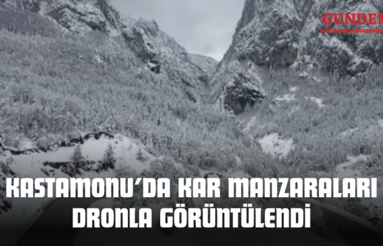 Kastamonu'da Kar Manzaraları Dronla Görüntülendi