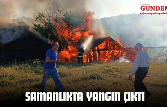 Kastamonu'da Samanlıkta Yangın Çıktı