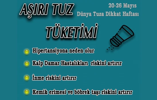 Kastamonu İl Sağlık Müdürlüğü'nden Tuz Uyarısı