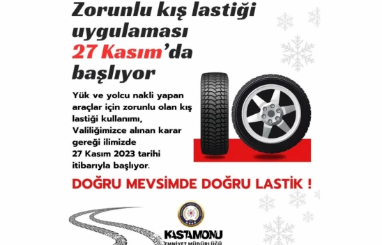 Kış Lastiği Uygulaması 27 Kasım'da Başlıyor