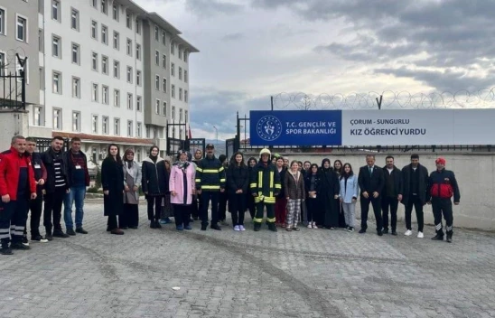 Kız Öğrenci Yurdunda Yangın Tatbikatı