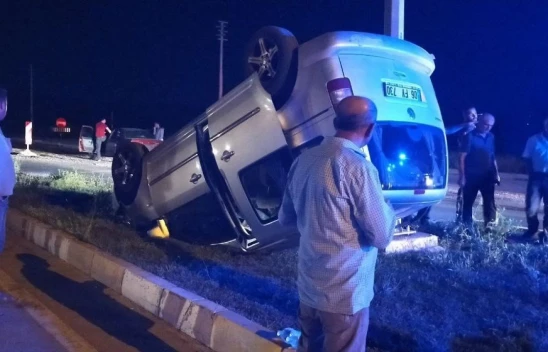 Araç Takla Attı: 2'si Çocuk 3 Yaralı