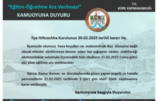 O İlçede Eğitime Kar Engeli