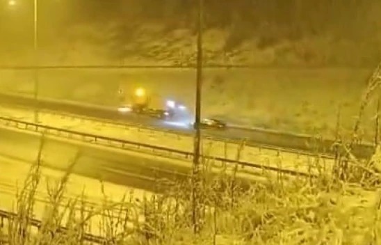 Otoyolun Bolu-Ankara Sınırında Kar Yağışı Etkili Oluyor