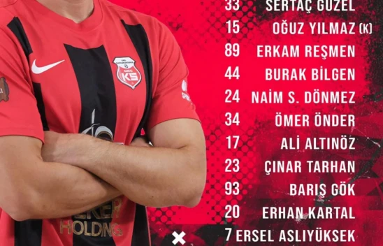 Sarıyerspor-GMG Kastamonuspor İlk 11'ler Belli Oldu
