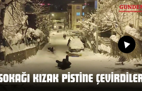 Sokağı Kızak Pistine Çevirdiler