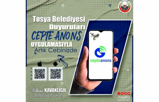 Tosya Belediyesi Cepte Anons Uygulamasına Geçti