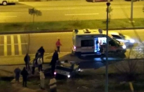 Araç Kanala Düştü: 1 Yaralı