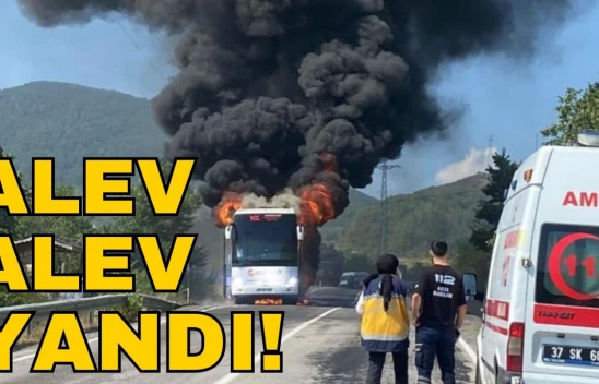 Yolcu Otobüsü Alev Alev Yandı
