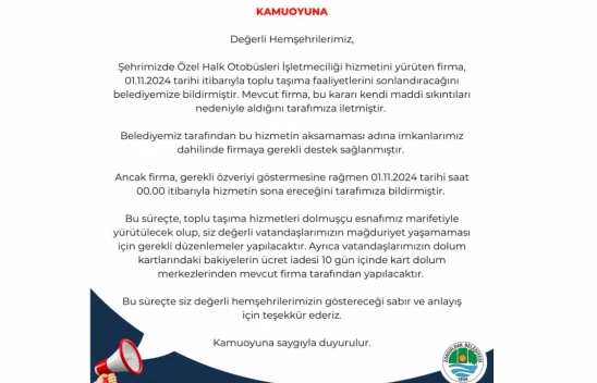 Zonguldak Belediyesi'nden Önemli Duyuru!