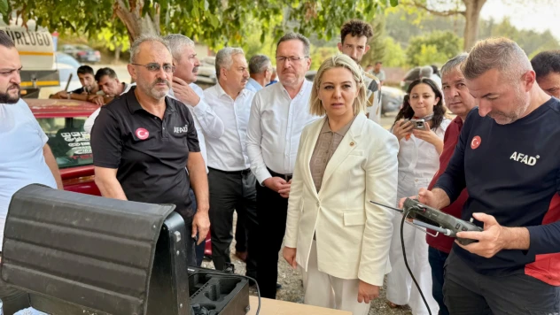 AK Parti Heyeti Yangın Bölgesinde