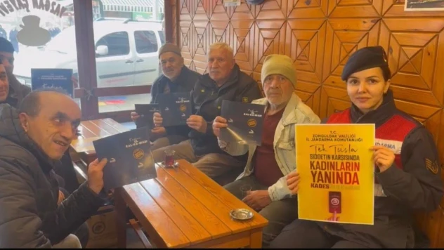 Alaplı'da Jandarmadan Kadına Şiddete Karşı Tek Dokunuş