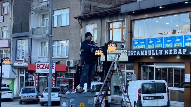 Aydınlatma Direklerindeki Bakım Ve Onarım Çalışmaları Tamamlandı