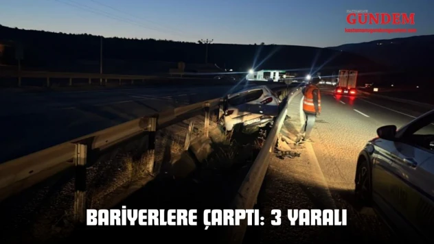 Bariyerlere Çarptı: 3 Yaralı