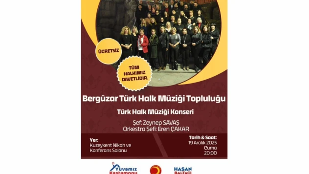 Bergüzar Türk Halk Müziği Korosu Konser Verecek